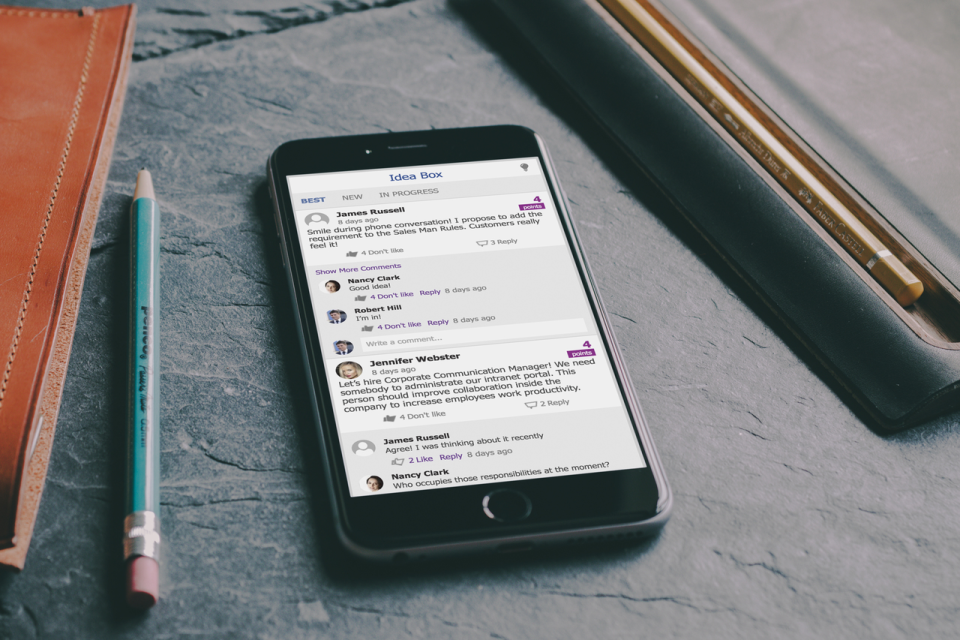 screenshot of LS intranet